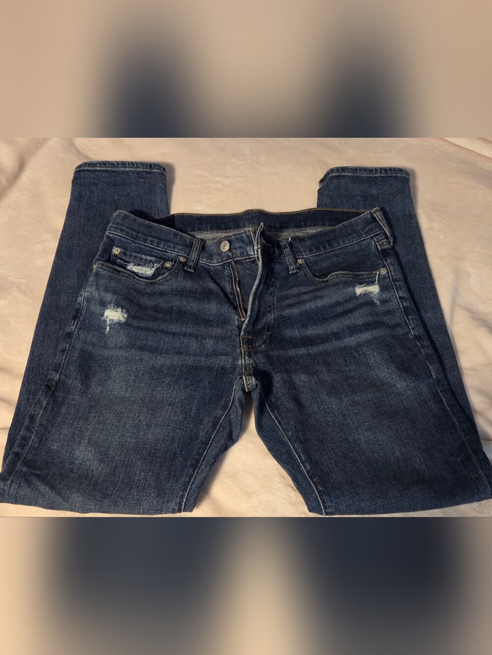 Abercrombie & Fitch Men's Slim Straight Dark Blue Jeans